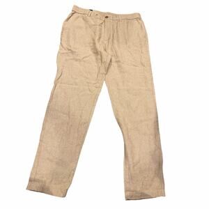 Banana Republic NWT Mens Linen Blend Pant 36 x 34 Khaki Preppy Athletic Fit